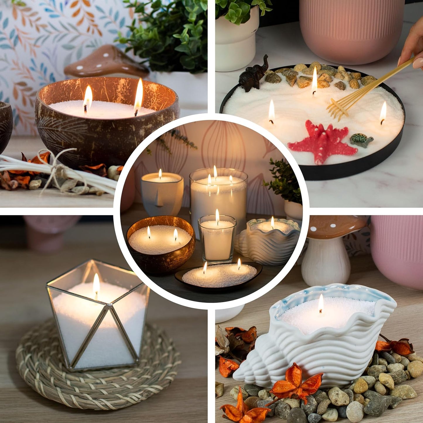 1.5 KG ~900h Candle Wax Sand with Wick plant based pearled DIY Candledust