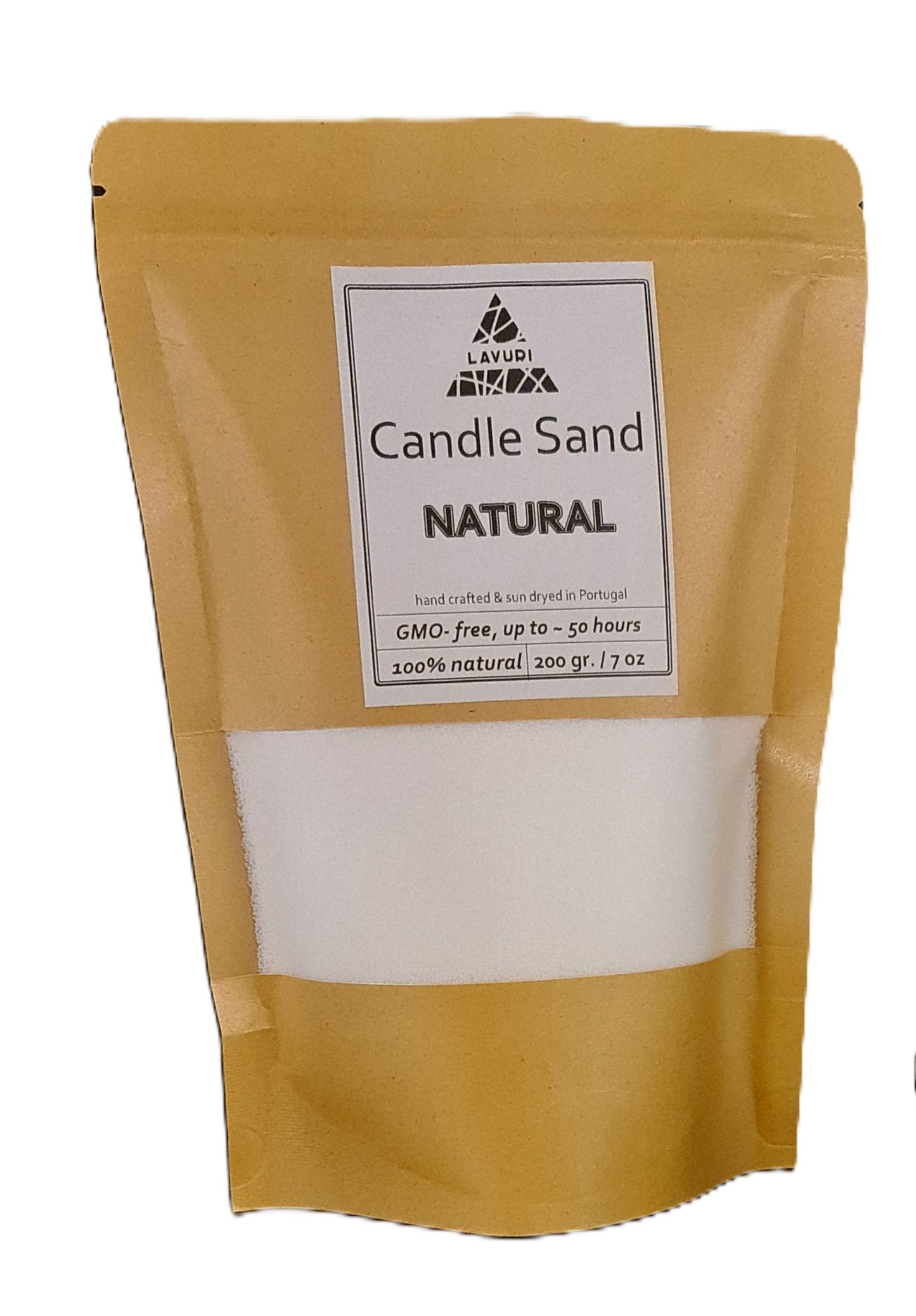 pearled Candle Sand wax, 100% natural, vegan, biological incl. wicks, 250g, NO paraffins, white, PET friendly, saver and durable as confentional Candles