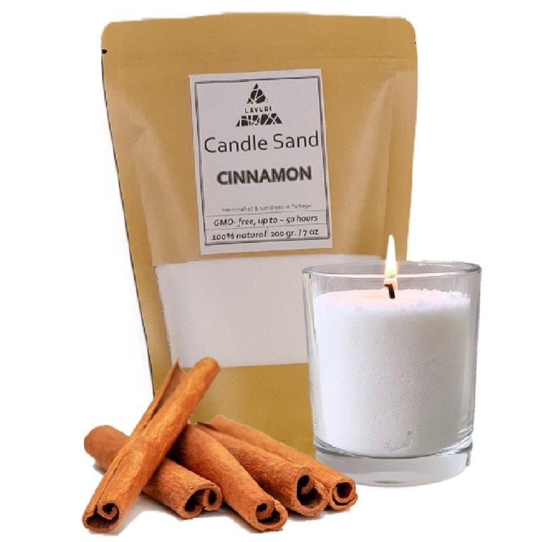 pearled Candle Sand wax, 100% natural, vegan, biological incl. wicks, 250g, NO paraffins, white, PET friendly, saver and durable as confentional Candles