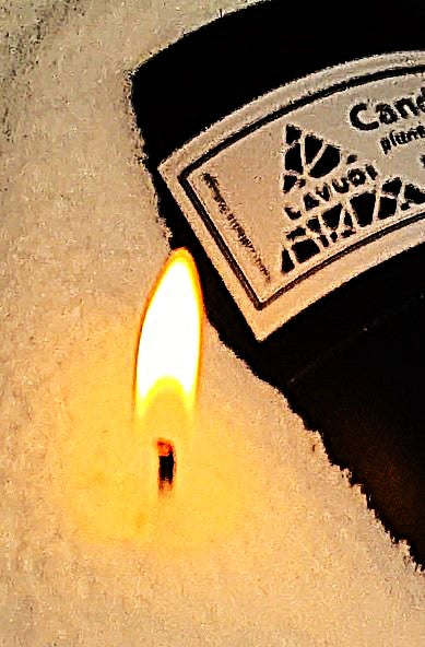 Initials Edition Candle Sand perl wax, black tube, 100% natural, 500g incl. wicks, NO paraffins, white