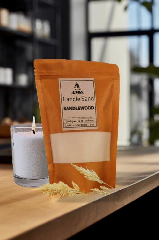 pearled Candle Sand wax, 100% natural, vegan, biological incl. wicks, 250g, NO paraffins, white, PET friendly, saver and durable as confentional Candles