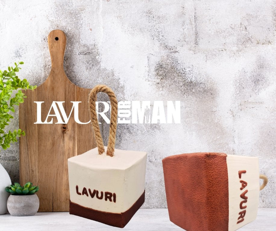 DOOR Keeper with Leather framed and hemp rope handle, ceramic handmade poured to a stylish design ART Home Decor for Interior Lovers