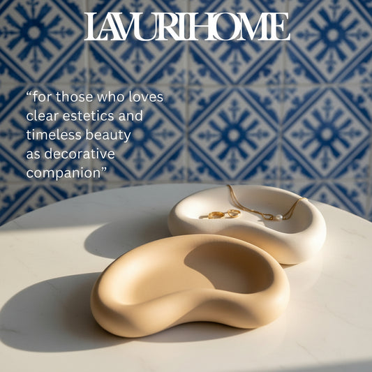 LUNA 50 handmade ceramic deep plate, white, sealed, 20cm - LAVURI® Home DECOR & Gourmet Candles