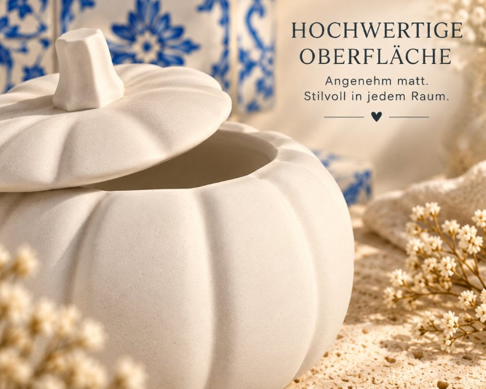 LAVURI Kürbistopf + Deckel – Handgefertigtes Deko-Gefäß DIY-Topf + Deckel
