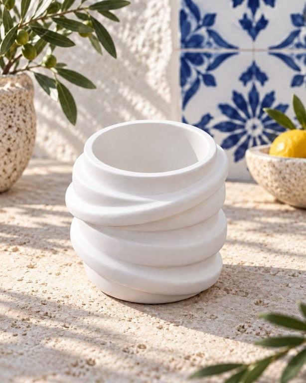 LAVURI TWISTER CUP uniquement – récipient artisanal en céramique pour bougie DIY décorative Candledust