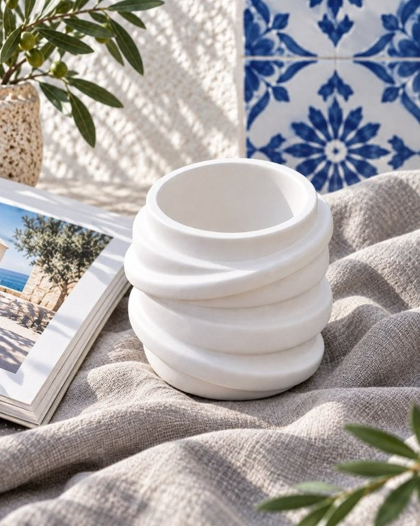 LAVURI TWISTER CUP uniquement – récipient artisanal en céramique pour bougie DIY décorative Candledust
