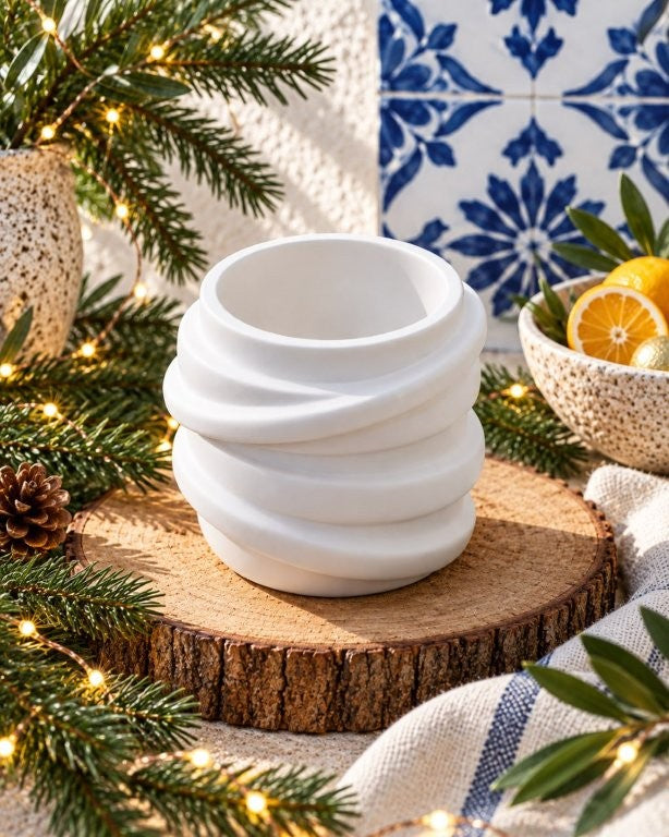 LAVURI TWISTER CUP uniquement – récipient artisanal en céramique pour bougie DIY décorative Candledust