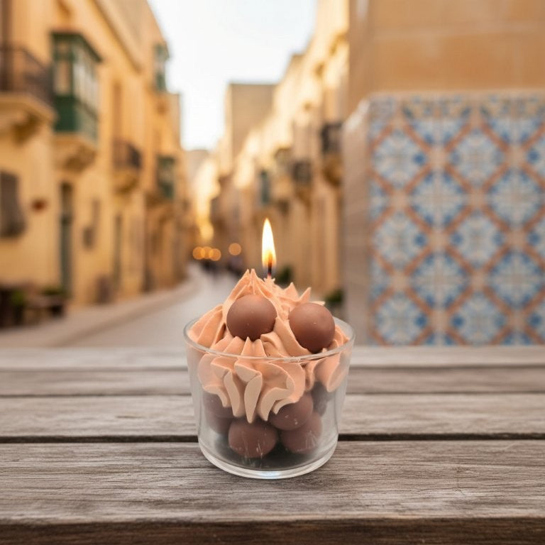 LAVURI Truffle Cream Dessert Candle CUP Soy wax scented candle, vegan, handmade bio Duftkerze - LAVURI® Home DECOR & Gourmet Candles