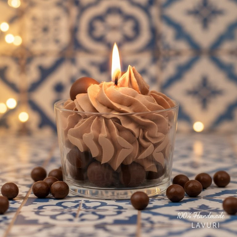 LAVURI Truffle Cream Dessert Candle CUP Soy wax scented candle, vegan, handmade bio Duftkerze - LAVURI® Home DECOR & Gourmet Candles