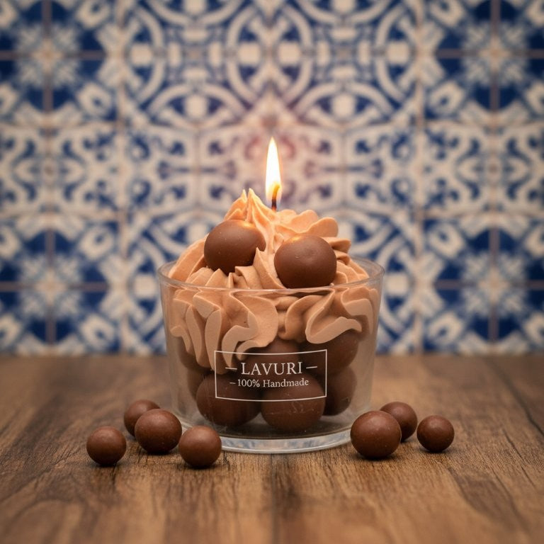 LAVURI Truffle Cream Dessert Candle CUP Soy wax scented candle, vegan, handmade bio Duftkerze - LAVURI® Home DECOR & Gourmet Candles