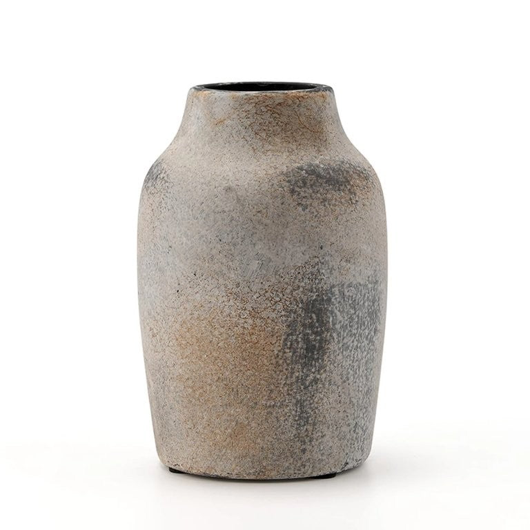 SICILIA - Rustic Country Style Ceramic Flower Vase, 18 cm x 11,9 cm, Boho Vase for Home Decor