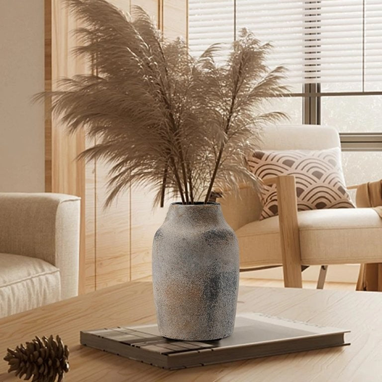 SICILIA - Rustic Country Style Ceramic Flower Vase, 18 cm x 11,9 cm, Boho Vase for Home Decor