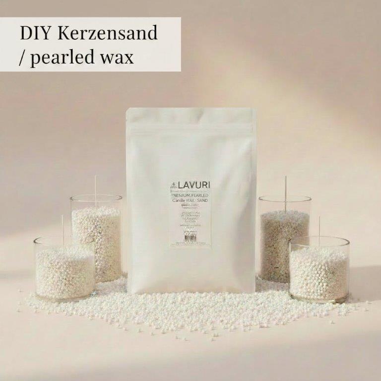 LAVURI Candle Sand Dust pearled wax plant vegan bio DIY Kerzen making 
