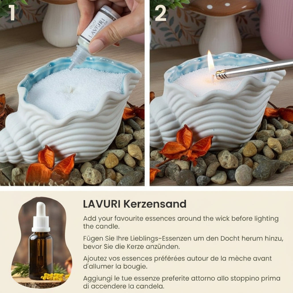 LAVURI Candle Sand Dust pearled wax plant vegan bio DIY Kerzen making 