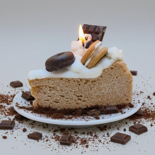 LAVURI® Caramel Slice - Cake - with whipped cream, chocolate bars and cookie rings as decoration