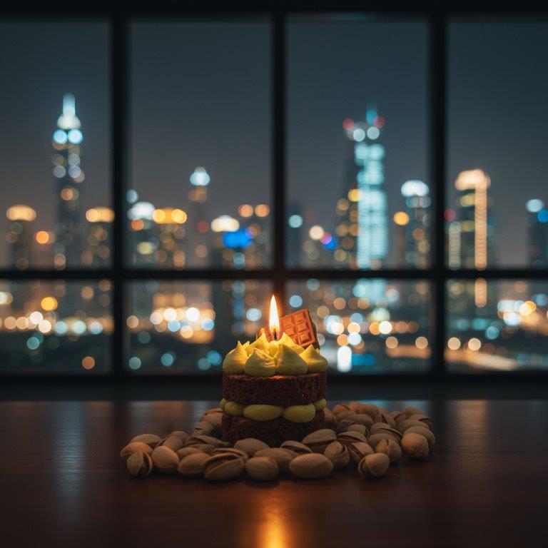 LAVURI Dubai Chocolate Cake Gourmet Dessert Duftkerze handmade bio vegan algarve candle portugal germany