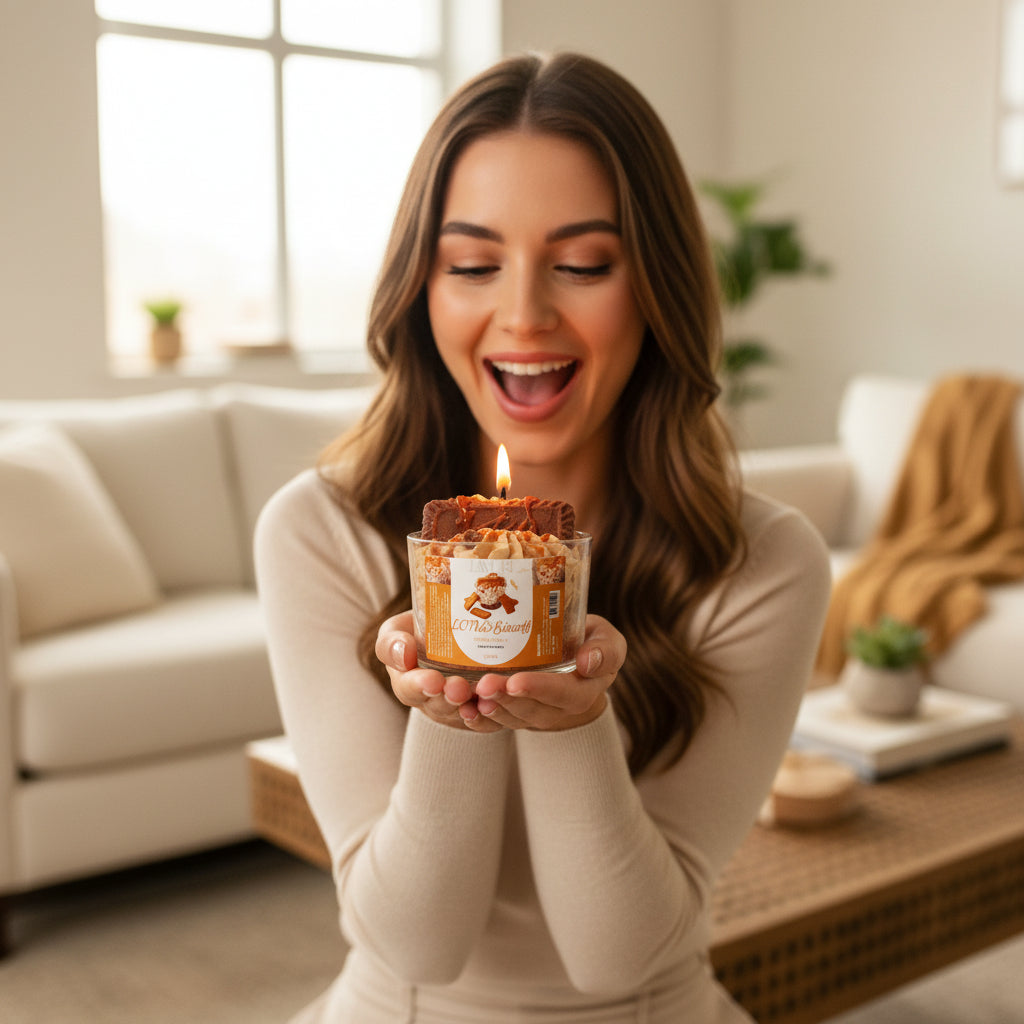LAVURI LOTUS Biscoff Creme Gourmet Dessert Candle Duftkerze