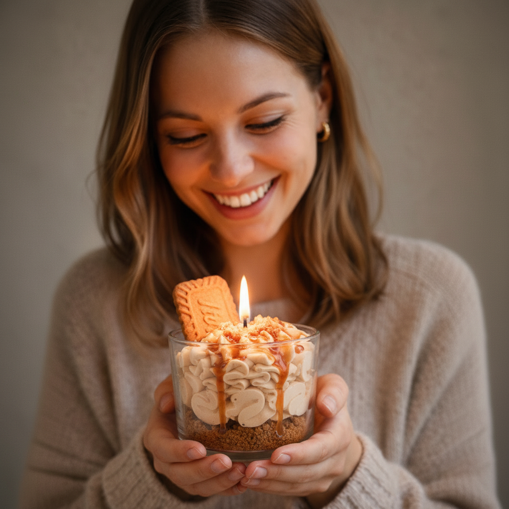 LAVURI LOTUS Biscoff Creme Gourmet Dessert Candle Duftkerze