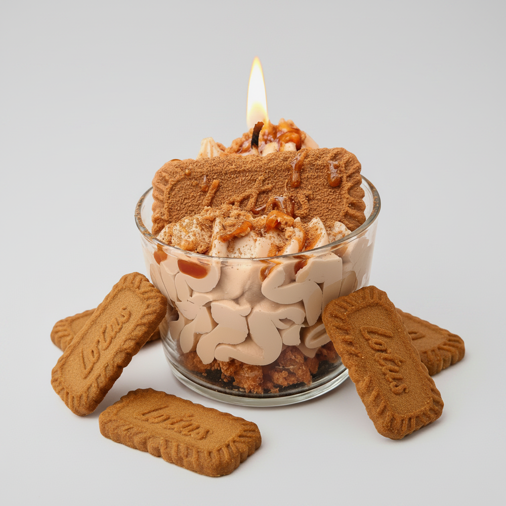 LAVURI LOTUS Biscoff Creme Gourmet Dessert Candle Duftkerze