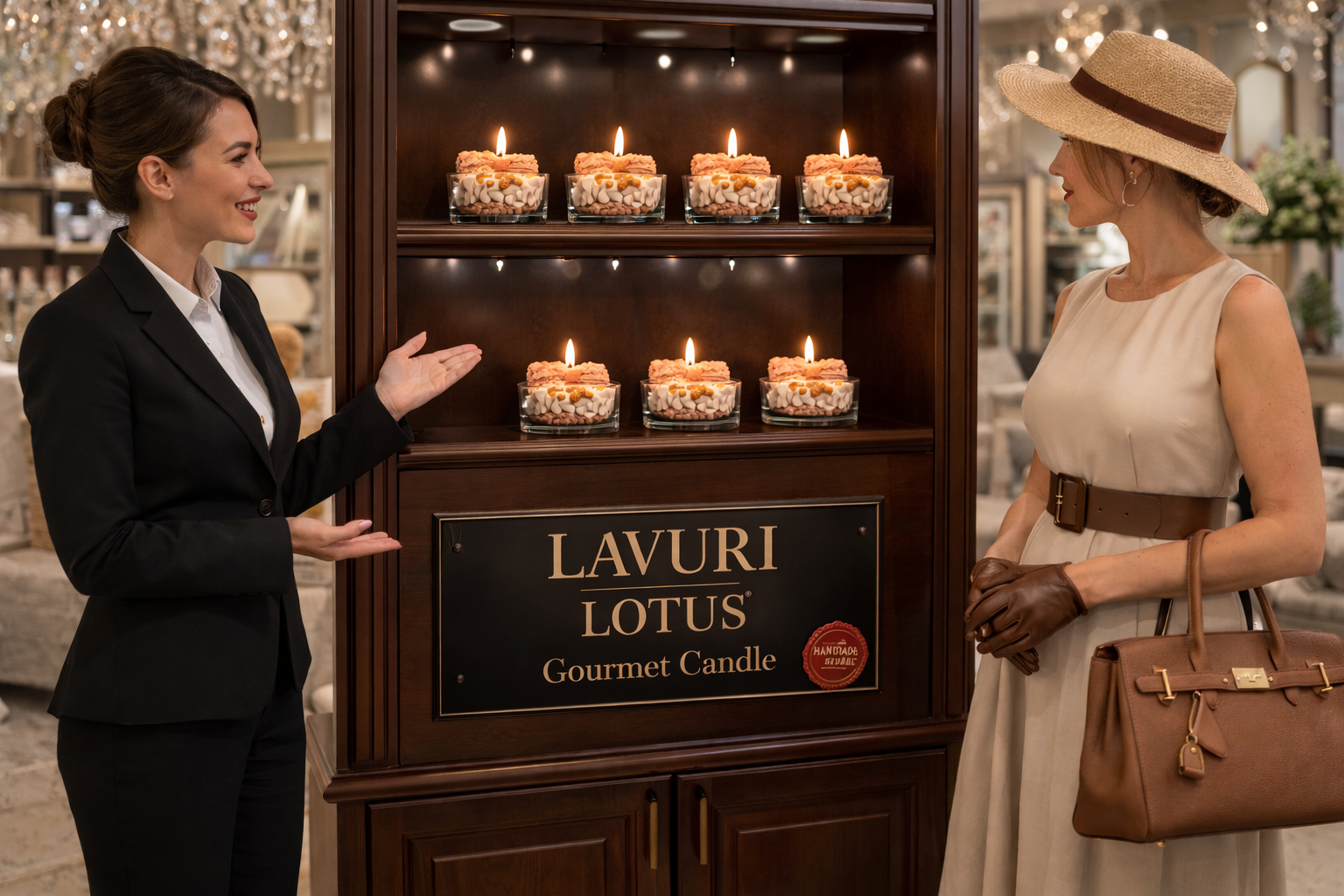 LAVURI LOTUS Biscoff Creme Gourmet Dessert Candle Duftkerze