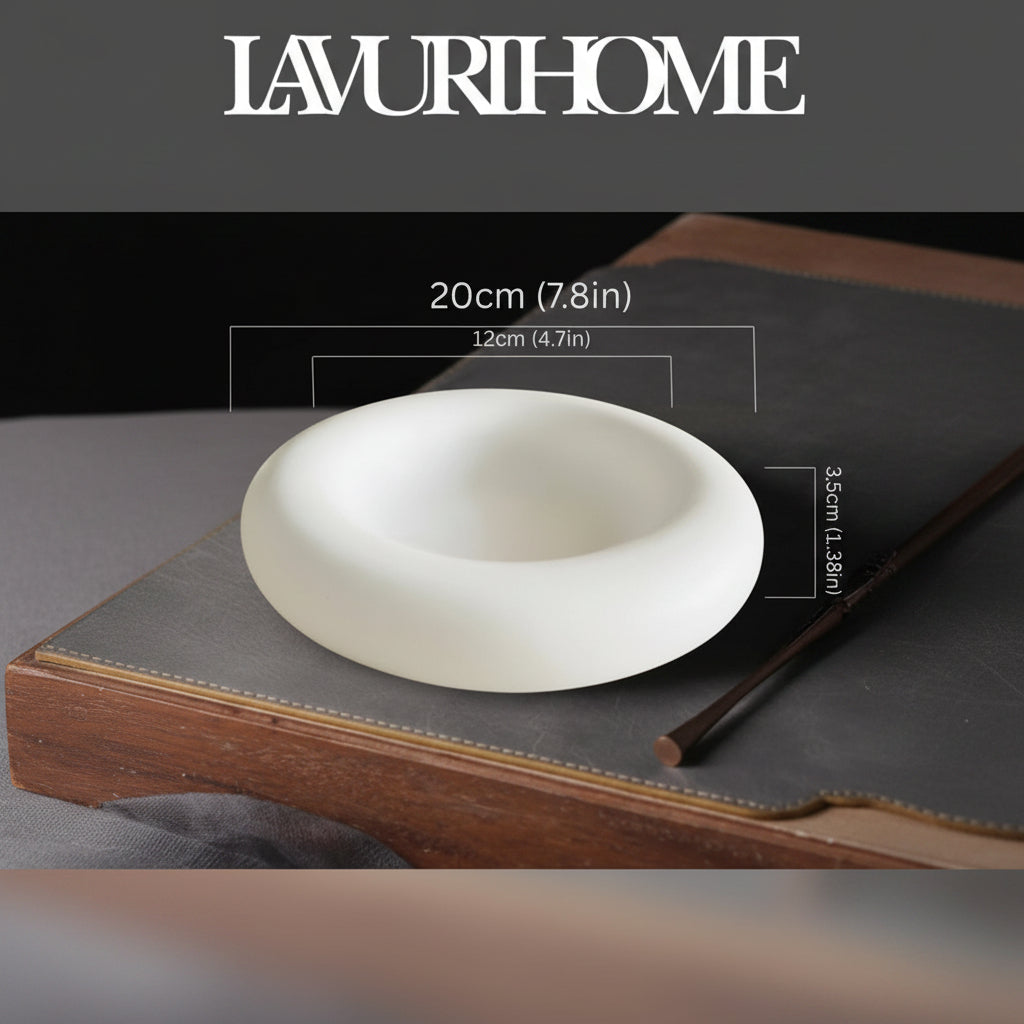 LAVURI LUNA100 Plate Bowl Teller Schale handmade ceramic white 20cm vegan