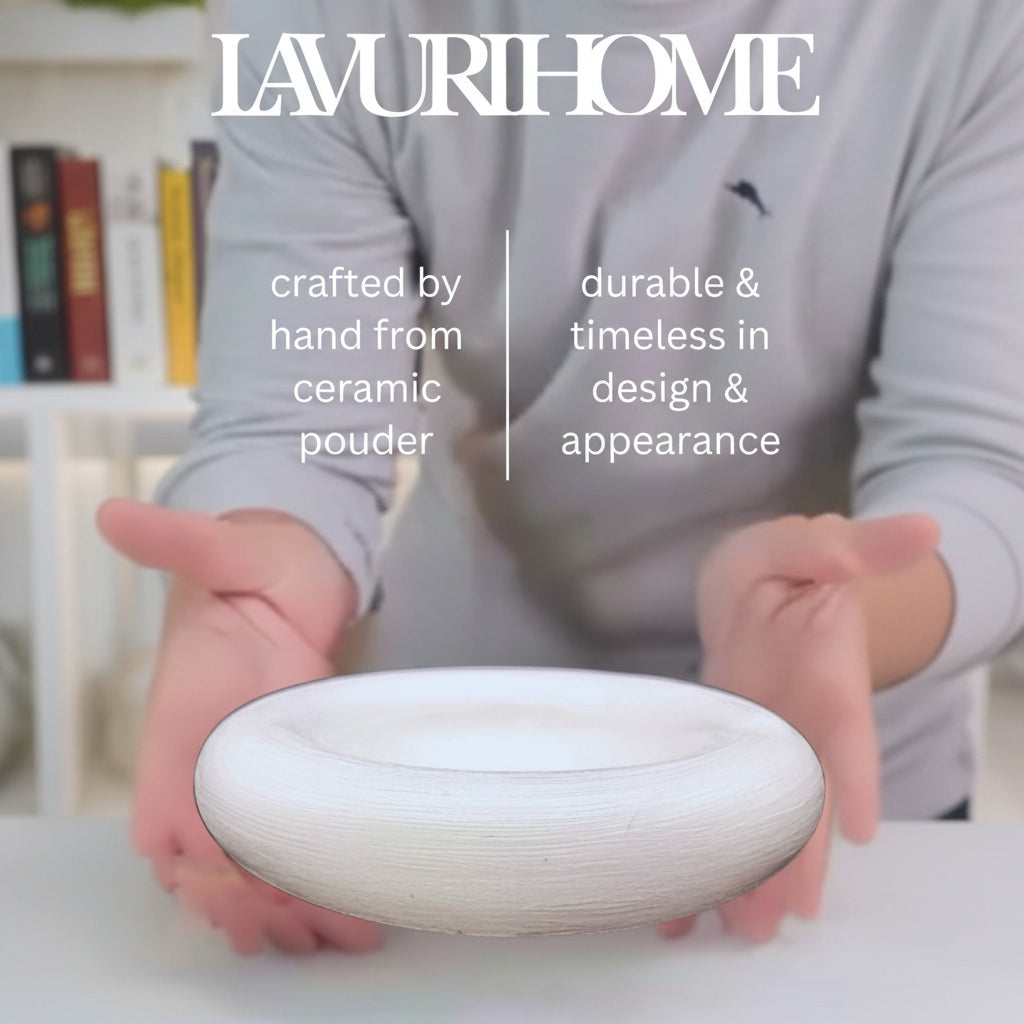 LAVURI LUNA100 Plate Bowl Teller Schale handmade ceramic white 20cm vegan