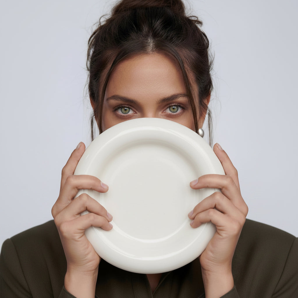 LAVURI LUNA100 Plate Bowl Teller Schale handmade ceramic white 20cm vegan