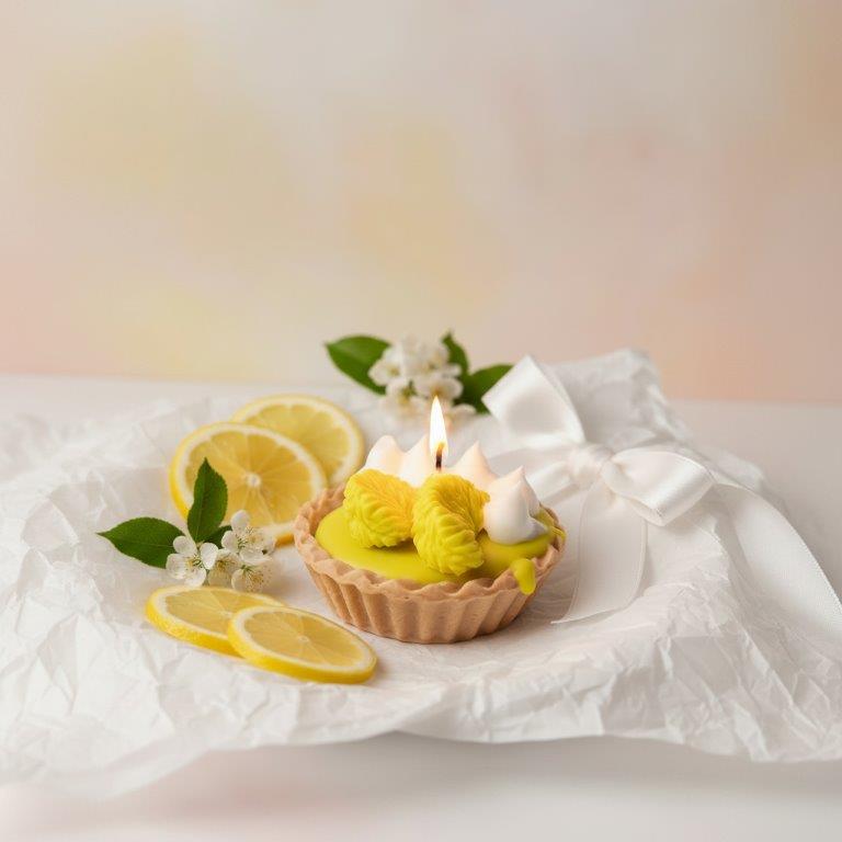 LAVURI LEMON CURD Tart Gourmet Candle 100% handmade of soy wax Duftkerze Zitrone