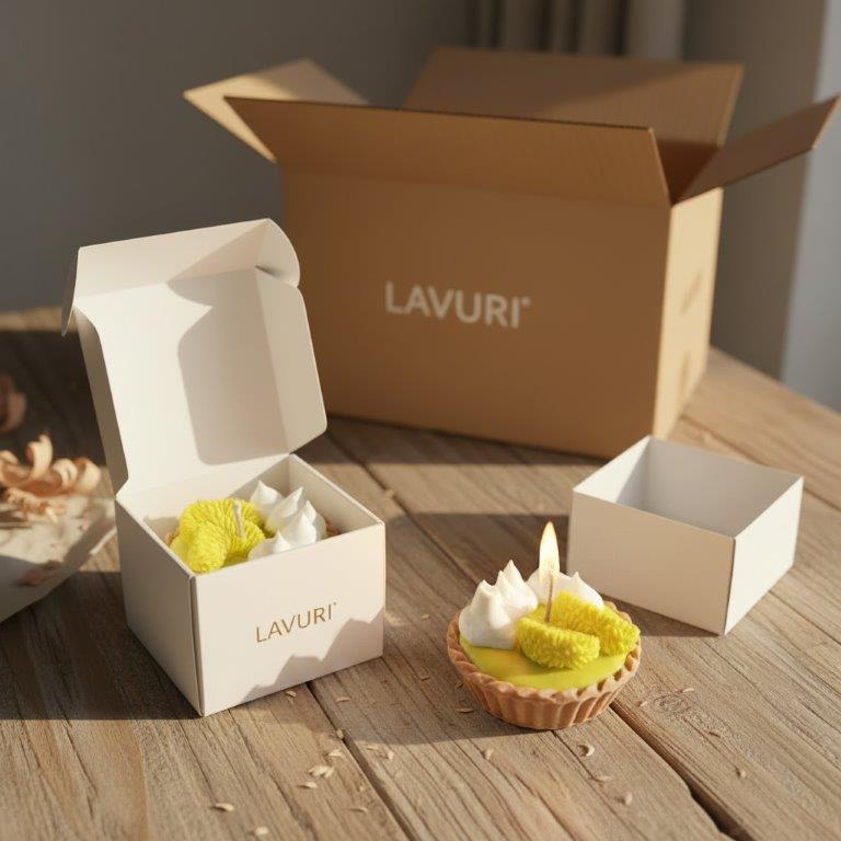 LAVURI LEMON CURD Tart Gourmet Candle 100% handmade of soy wax Duftkerze Zitrone