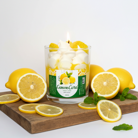 LAVURI Lemon Curd CUP soy wax vegan bio Lemon Zitrone Duftkerze handmade Algarve Candles Amalfi Coast