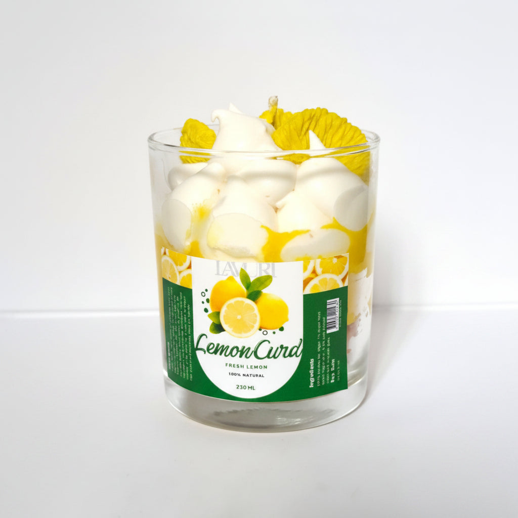 LAVURI Lemon Curd CUP soy wax vegan bio Lemon Zitrone Duftkerze handmade Algarve Candles Amalfi Coast