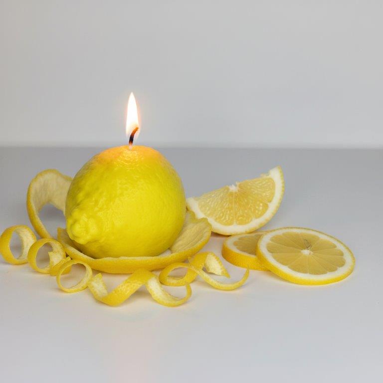 LAVURI Lemon Fruit Candle Soy Wax vegan bio handmade Wedding Duftkerze Geschenk