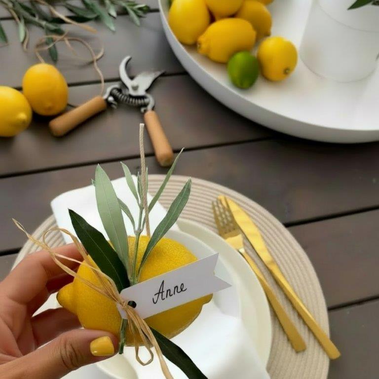 LAVURI Lemon Fruit Candle Soy Wax vegan bio handmade Wedding Duftkerze Geschenk