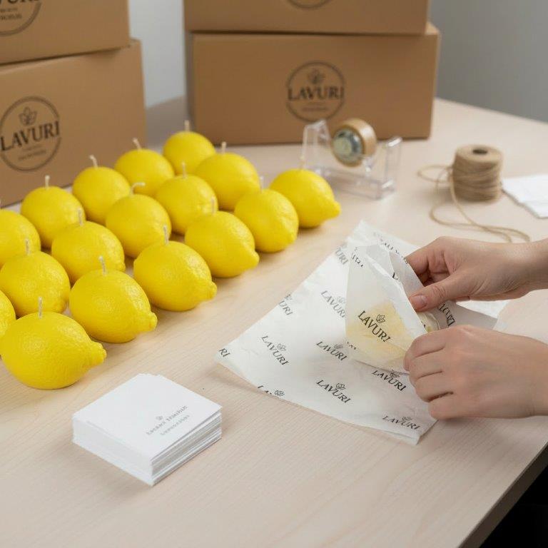 LAVURI Lemon Fruit Candle Soy Wax vegan bio handmade Wedding Duftkerze Geschenk