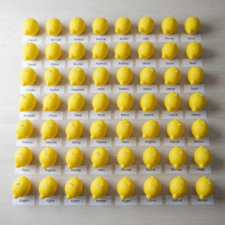LAVURI Lemon Fruit Candle Soy Wax vegan bio handmade Wedding Duftkerze Geschenk