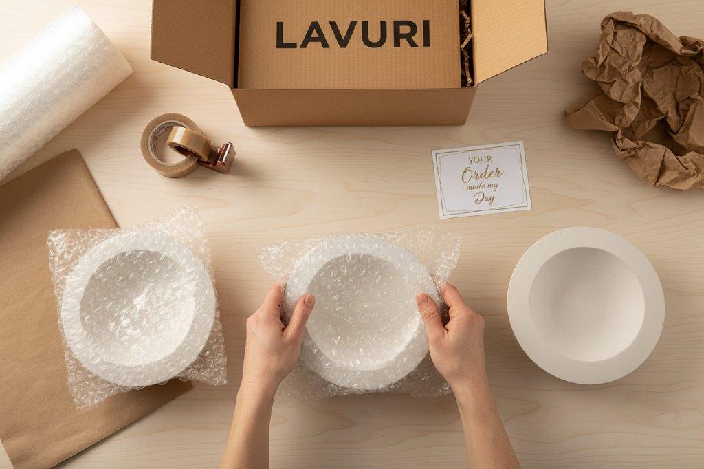 LAVURI® Off-center Alabaster Limestone bowl, concentric, eloquent handmade home decor, candle and sand bowl, jewelry storage design decoration