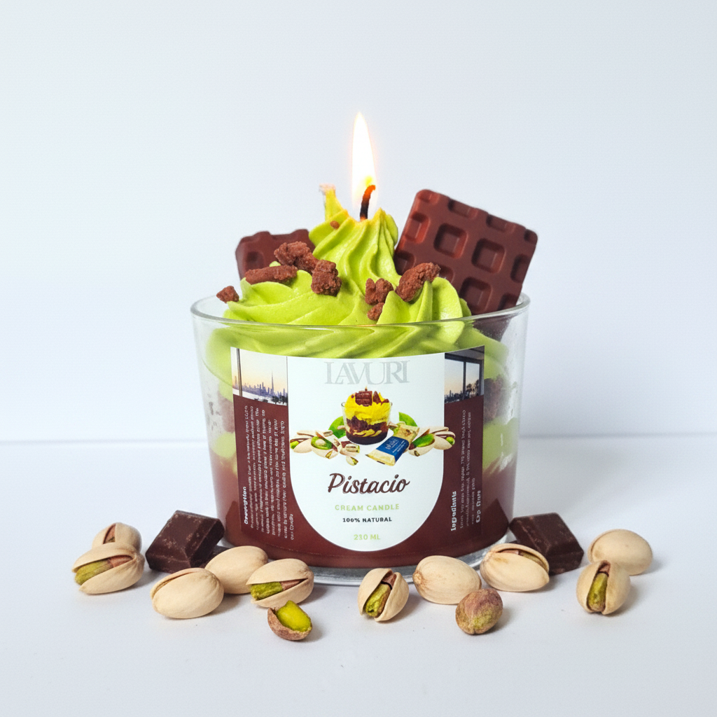 LAVURI Pistacio Cream Cup gourmet dessert candle dufterze