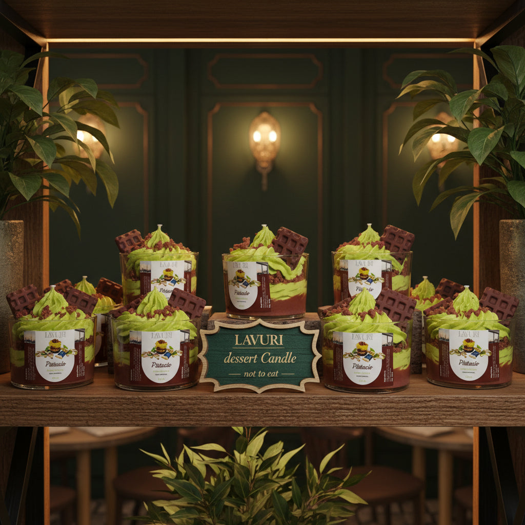 LAVURI Pistacio Cream Cup gourmet dessert candle dufterze