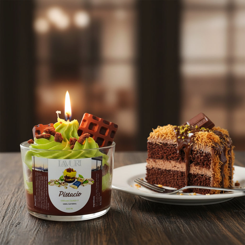 LAVURI Pistacio Cream Cup gourmet dessert candle dufterze