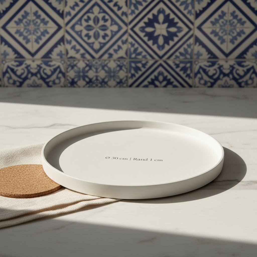 ROMA L Deco Plate – 30cm with 2cm height, handmade poured ceramic tray, perfect as a decorative Plate / Tray for dry utensils or bread, cookies - LAVURI® Home DECOR & Gourmet Candles