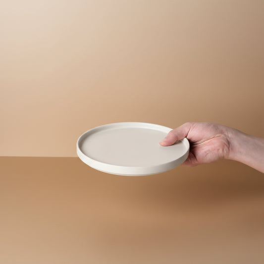 ROMA S Deco Plate – 17cm with 1cm height, handmade poured ceramic tray, perfect as a decorative Plate / Tray for dry utensils or bread, cookies