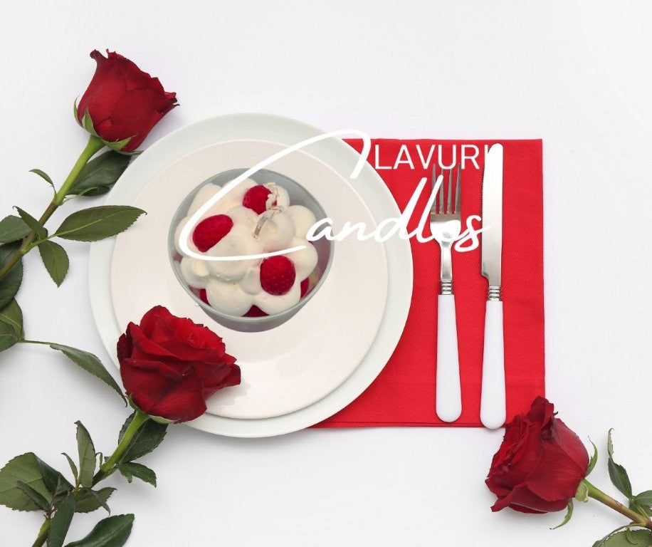 LAVURI Strawberry Cheese Cake CUP soy wax vegan bio Erdbeer Käsekuchen Duftkerze handmade Algarve Candles