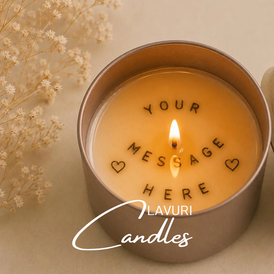LAVURI Surprise Candle, Message in a Can, handmade naturla soy wax scented Candle, secrect Message Gift Candle
