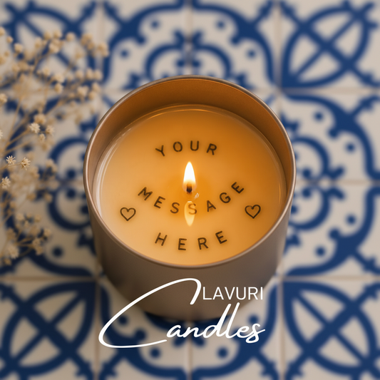 LAVURI Surprise Candle, Message in a Can, handmade naturla soy wax scented Candle, secrect Message Gift Candle - LAVURI® Home DECOR & Gourmet Candles