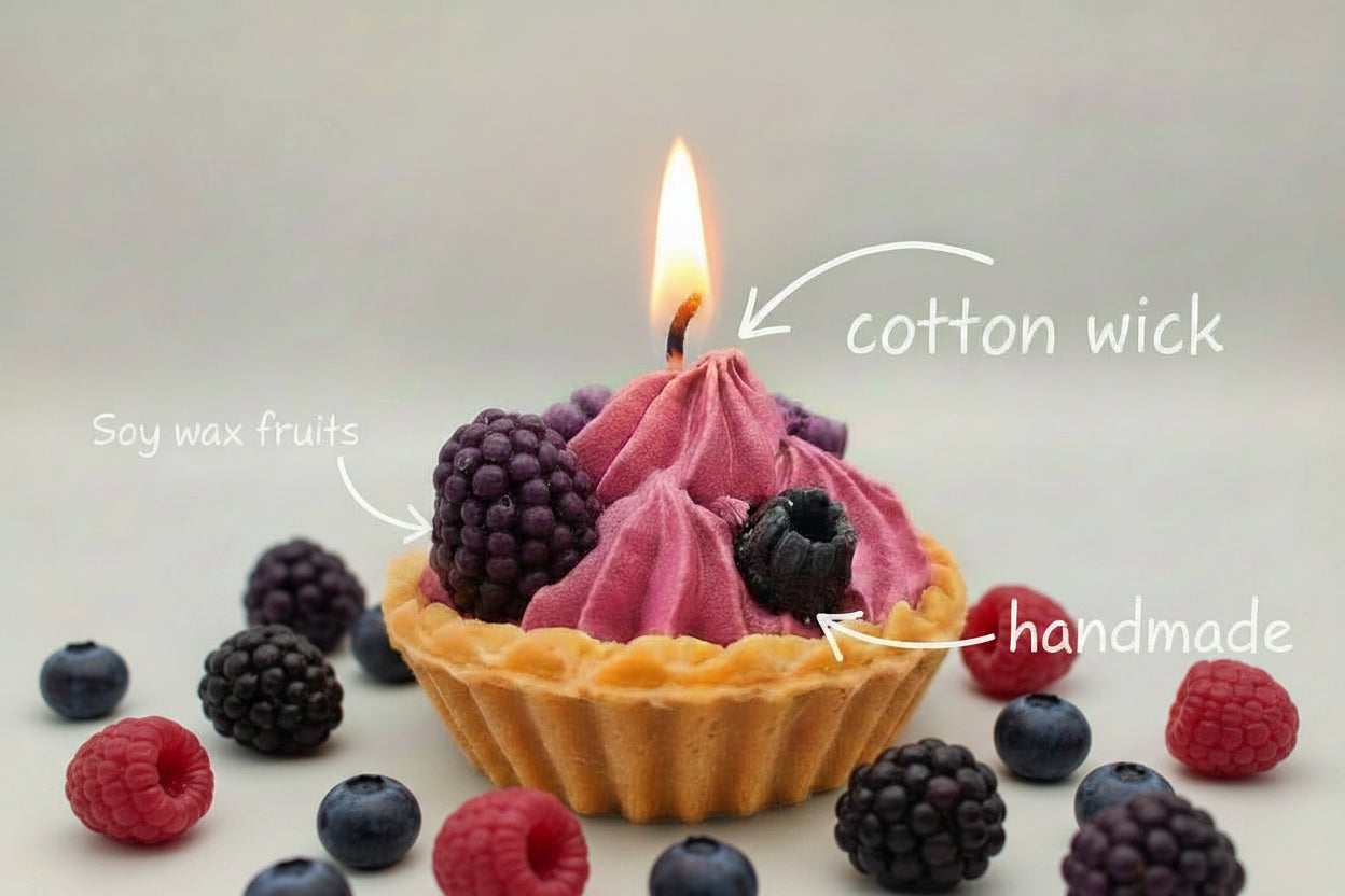 Duftkerze handmade soy wax soja wachs bio vegan wild berry creme dessert candle