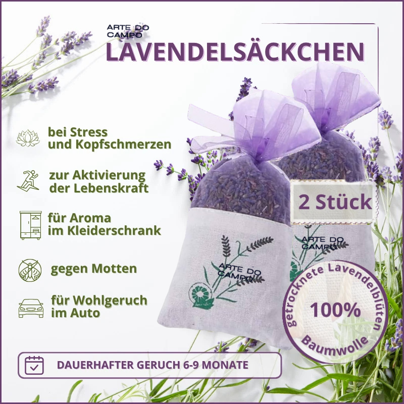 2 Lavendel Sachets, getrocknet & ausgewählt, saisonal aus der Provence oder aus dem eigenen Garten, reine & getrennte Körner, natürlich intensiver Duft (Kopie)
