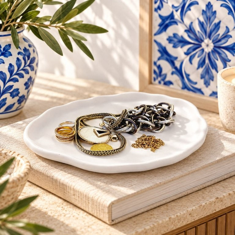 LAVURI Lago Maggiore – Handgefertigte Keramik-Dekoschale für Schmuck und Schlüssel