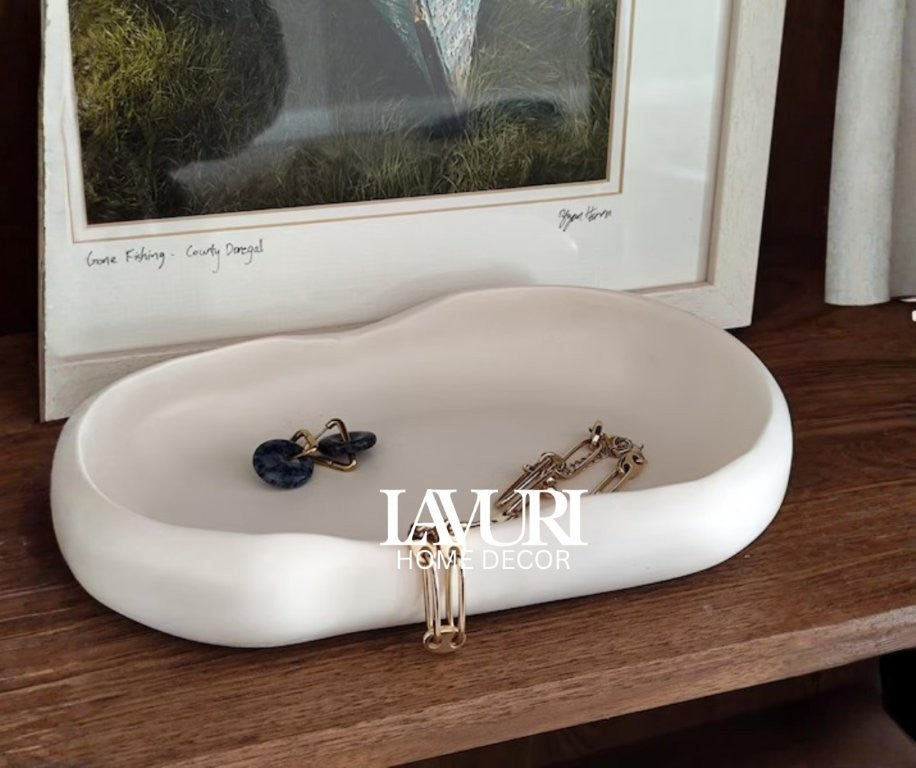 LAGO DI GARDA deco tray for dry food, bread & flowers, juwelery, keys, Candle sand pearled wax for DIY Candles