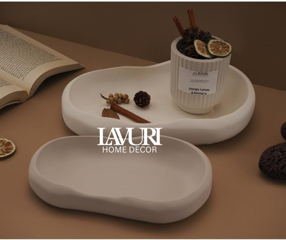 LAGO DI GARDA deco tray for dry food, bread & flowers, juwelery, keys, Candle sand pearled wax for DIY Candles