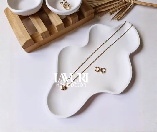 LAGO DI LUGANO deco tray for dry food, bread & flowers, juwelery, keys, Candle sand pearled wax for DIY Candles